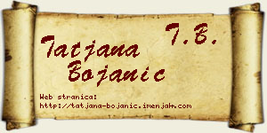 Tatjana Bojanić vizit kartica